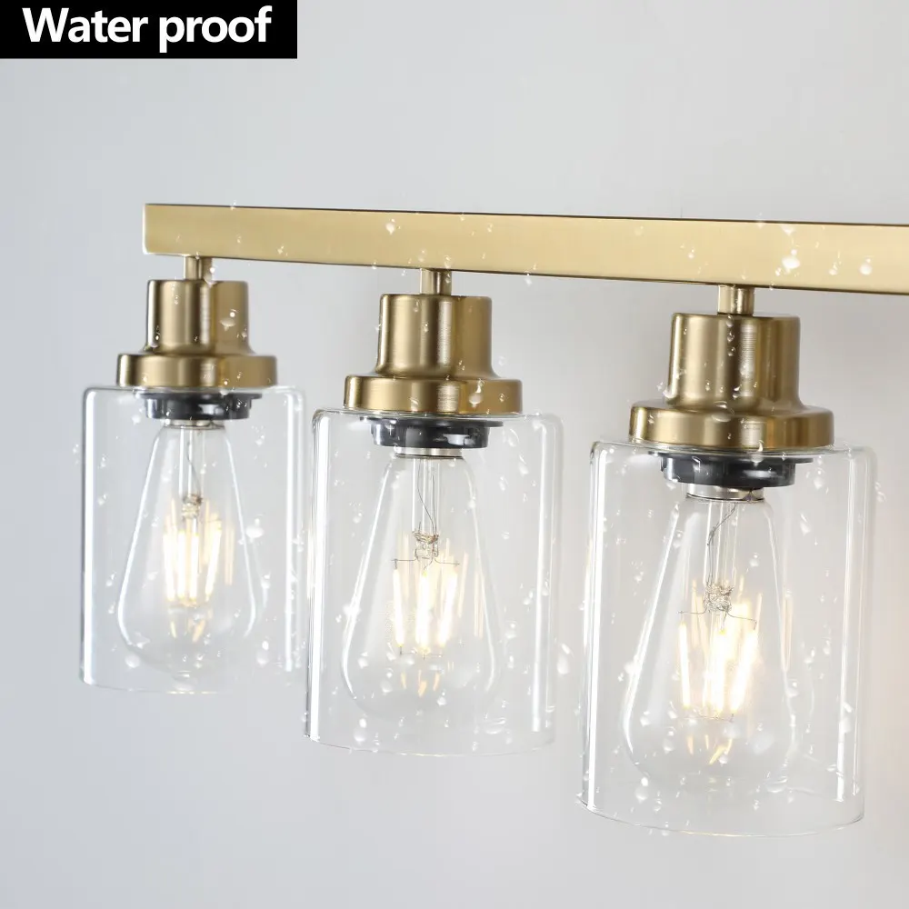 Modern Gold 8-Light Clear Glass Vanity Light, 51 in, image 5 of 5