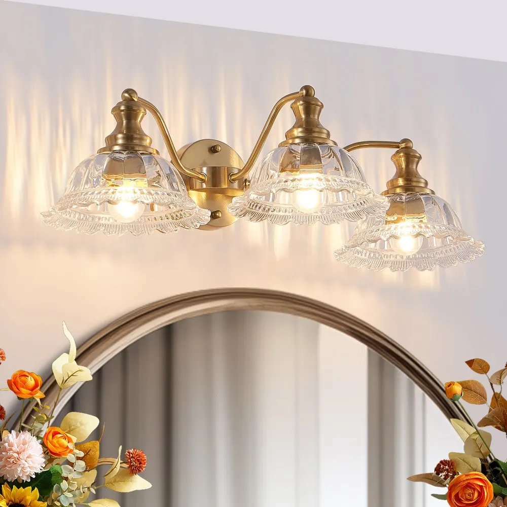 Vintage 3-Light Clear Glass Vanity Light, 24 in, image 2 of 5
