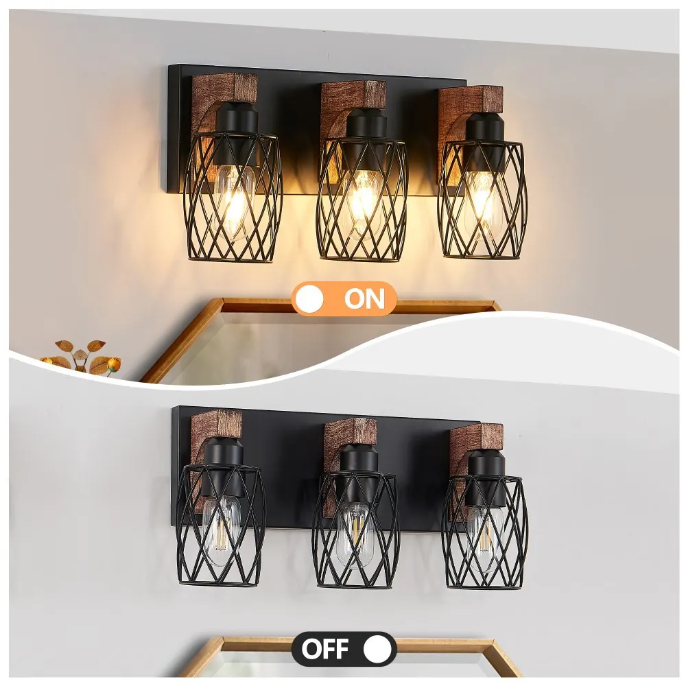 Industrial Black 3-Light Vanity Light, 18 in, image 5 of 5